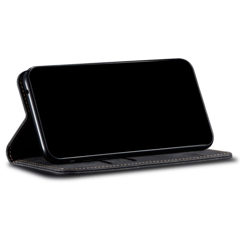Capa De Celular Para Oppo A15 Flip Tecido Jeans