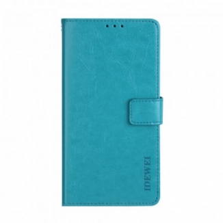 Capa De Couro Para Oppo A15 Imitação De Couro Idewei