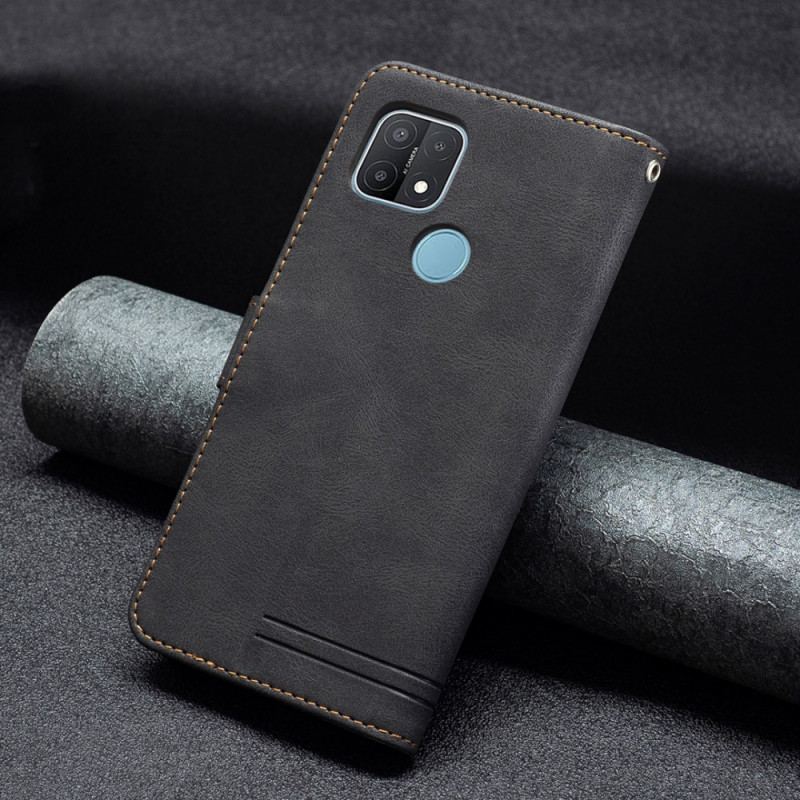 Capa Em Pele Para Oppo A15 Rfid Binfen Cor