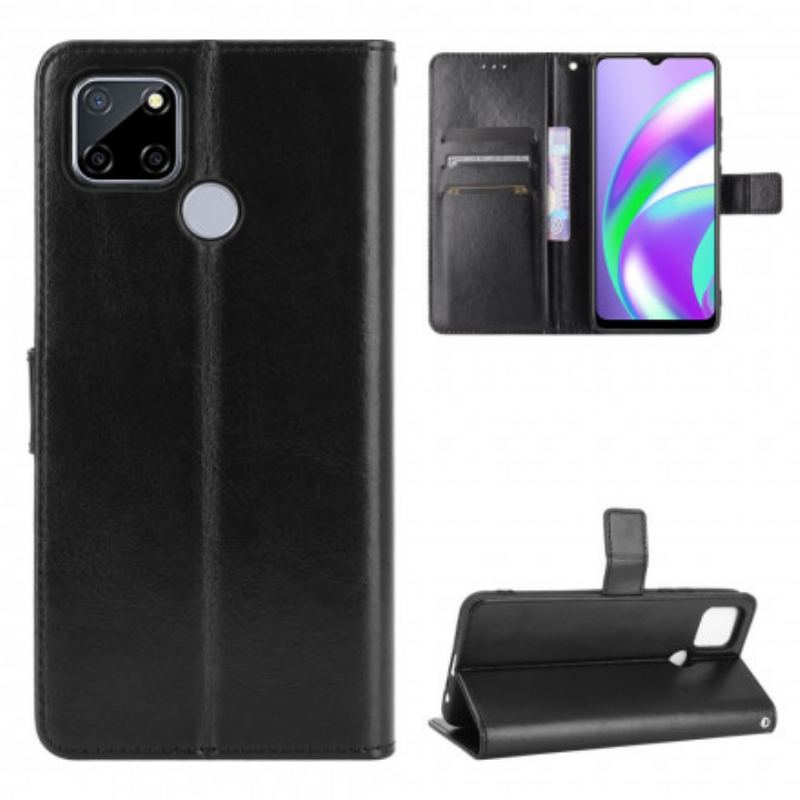 Capa Flip Para Oppo A15 Couro Falso Chamativo