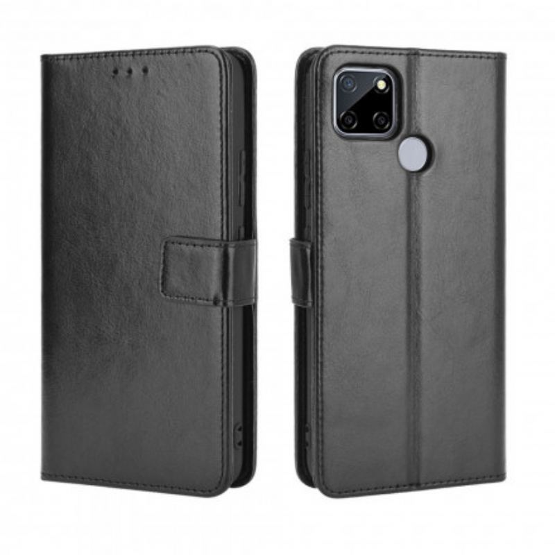 Capa Flip Para Oppo A15 Couro Falso Chamativo