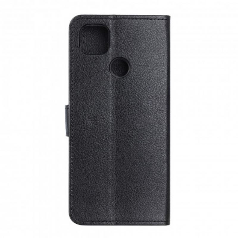Capa Flip Para Oppo A15 Couro Sintético De Lichia