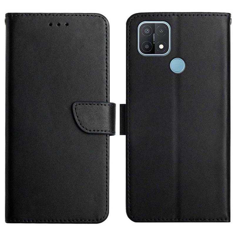 Capa Folio Para Oppo A15 Couro Napa Genuíno