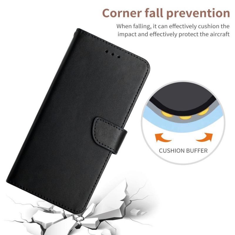 Capa Folio Para Oppo A15 Couro Napa Genuíno