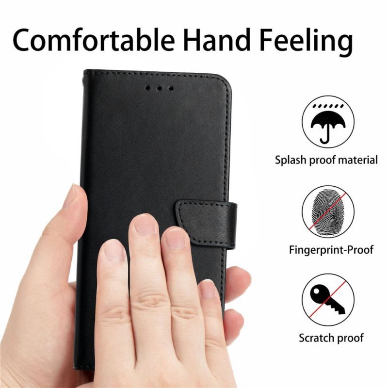 Capa Folio Para Oppo A15 Couro Napa Genuíno