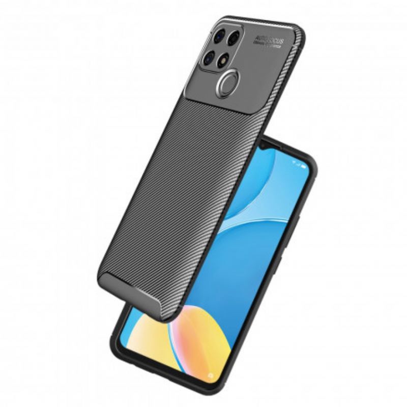 Capa Para Oppo A15 Textura Flexível De Fibra De Carbono