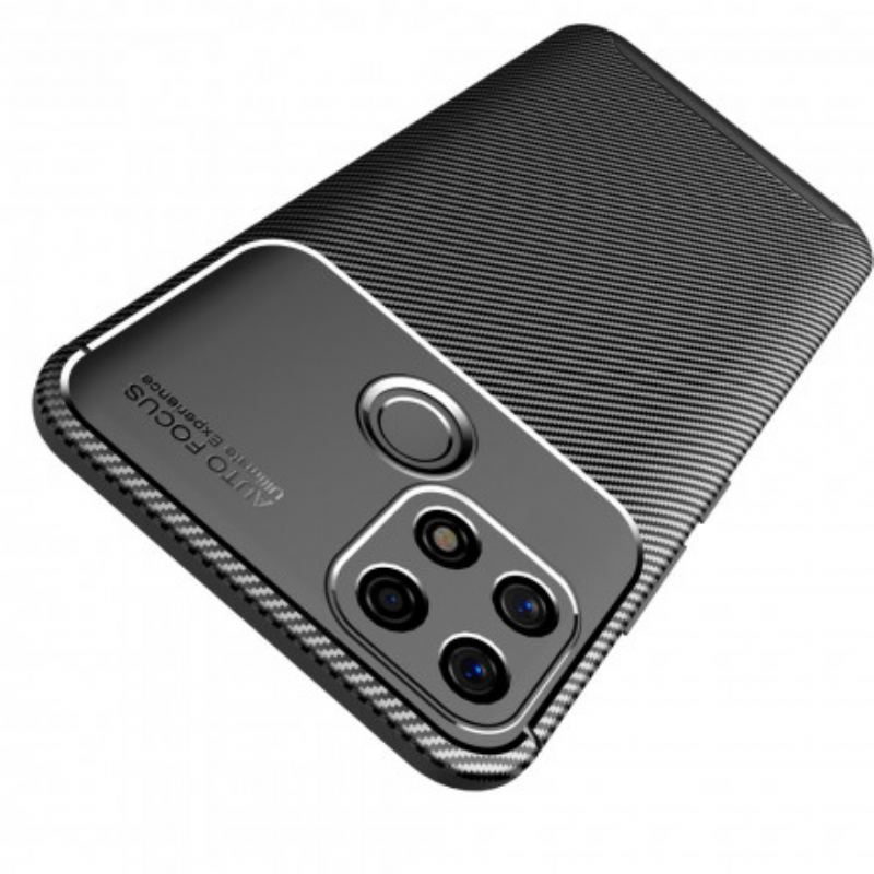 Capa Para Oppo A15 Textura Flexível De Fibra De Carbono
