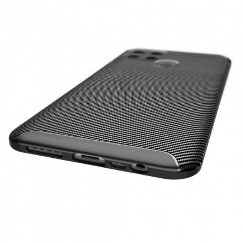 Capa Para Oppo A15 Textura Flexível De Fibra De Carbono