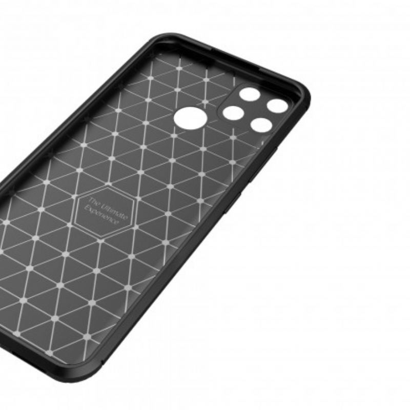 Capa Para Oppo A15 Textura Flexível De Fibra De Carbono