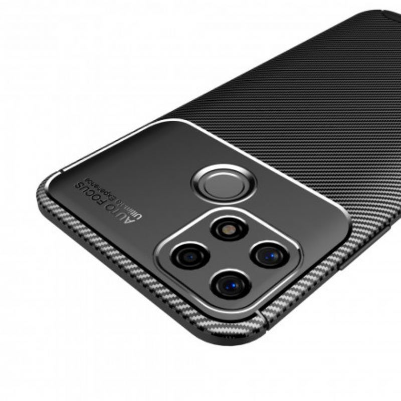 Capa Para Oppo A15 Textura Flexível De Fibra De Carbono