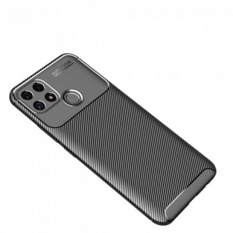 Capa Para Oppo A15 Textura Flexível De Fibra De Carbono