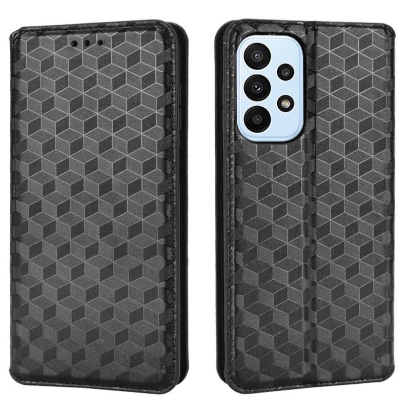Capa De Celular Para Samsung Galaxy M23 5G Flip Efeito Couro Cubo 3d