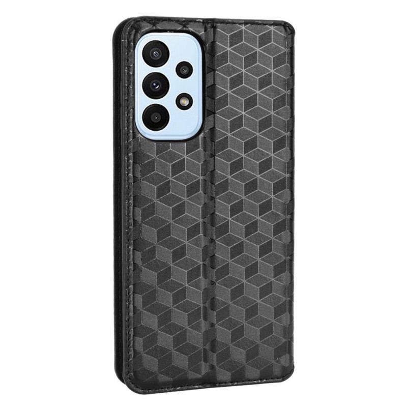 Capa De Celular Para Samsung Galaxy M23 5G Flip Efeito Couro Cubo 3d