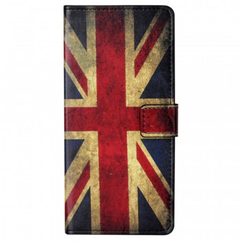 Capa De Couro Para Samsung Galaxy M23 5G Bandeira Inglesa