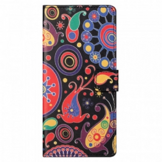 Capa De Couro Para Samsung Galaxy M23 5G Padrão De Galáxia