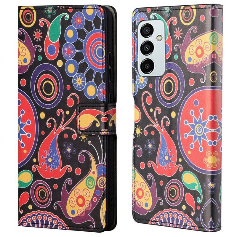 Capa De Couro Para Samsung Galaxy M23 5G Padrão De Galáxia
