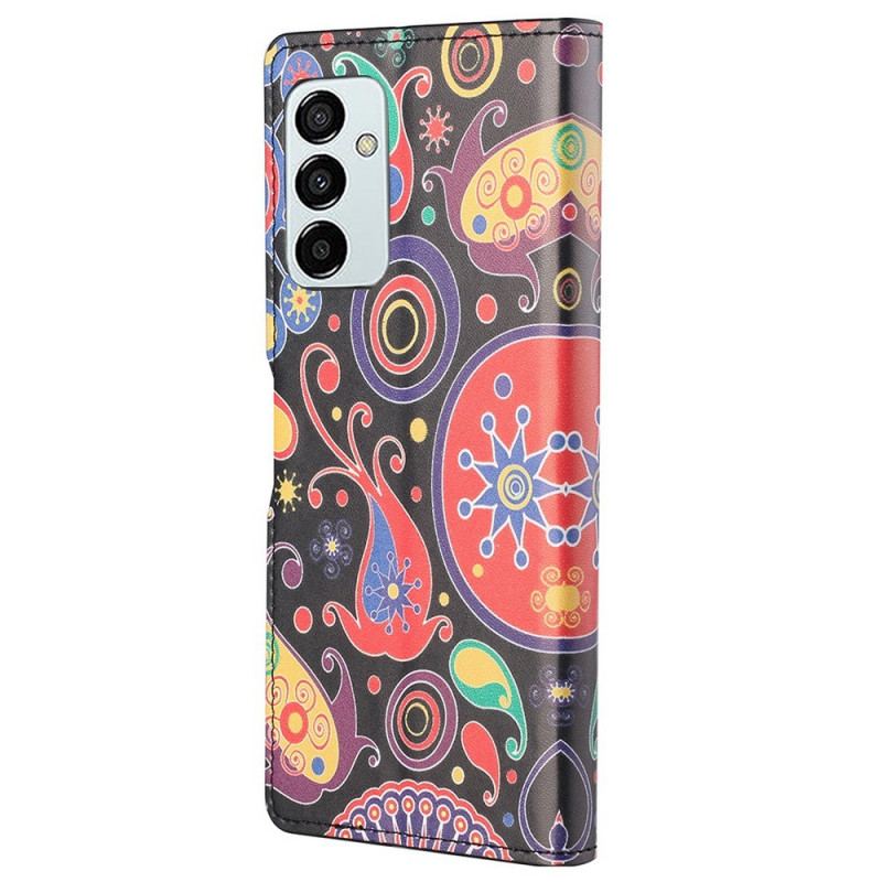 Capa De Couro Para Samsung Galaxy M23 5G Padrão De Galáxia