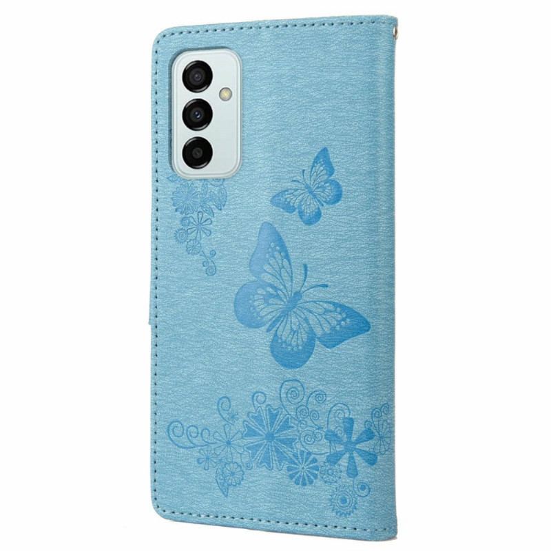 Capa Flip Para Samsung Galaxy M23 5G De Cordão Tanga Borboletas