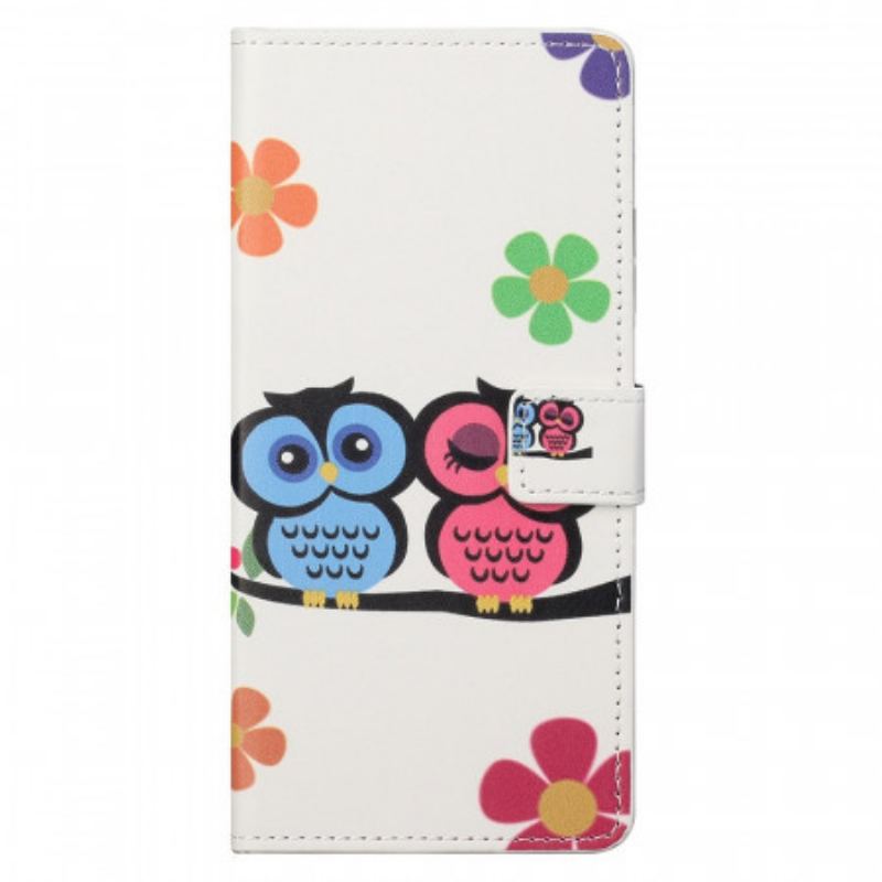 Capa Flip Para Samsung Galaxy M23 5G Par De Corujas