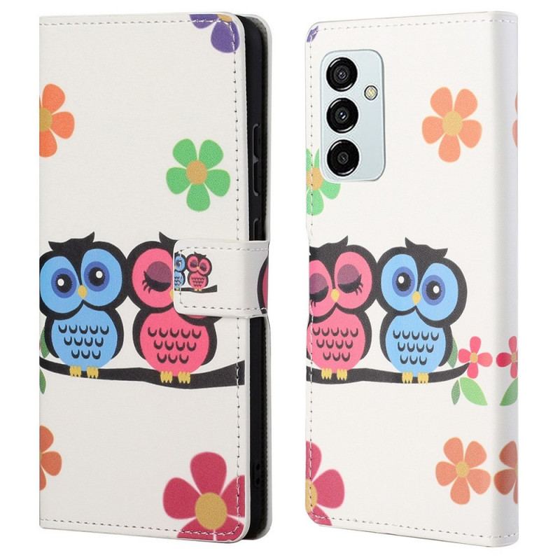 Capa Flip Para Samsung Galaxy M23 5G Par De Corujas