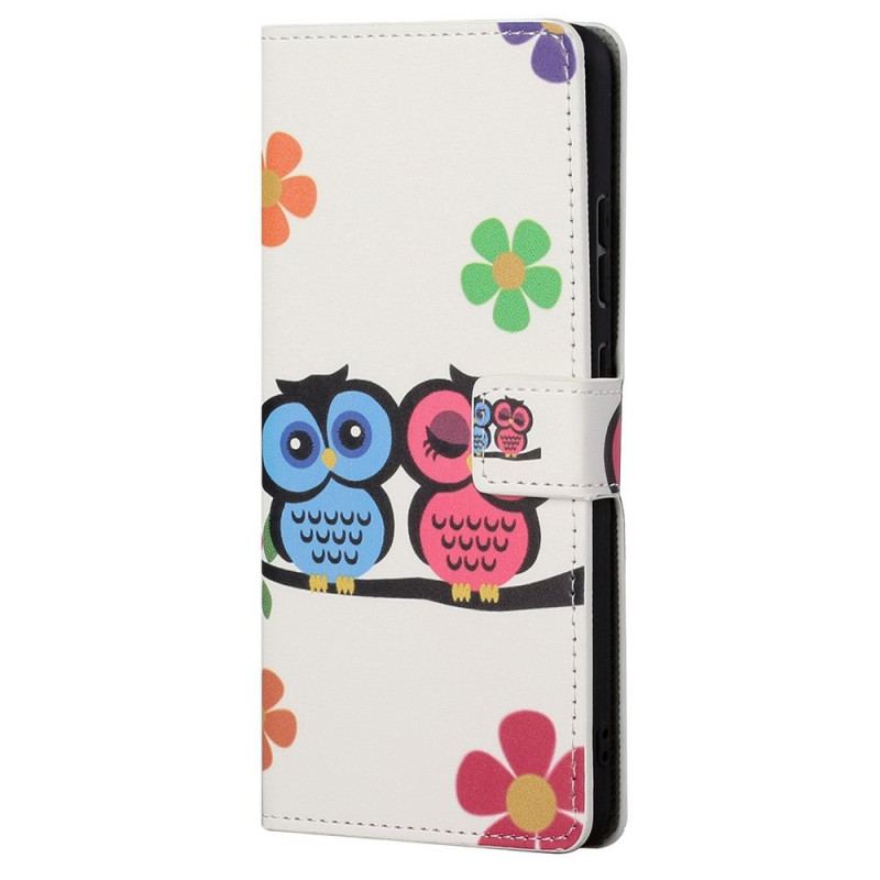 Capa Flip Para Samsung Galaxy M23 5G Par De Corujas