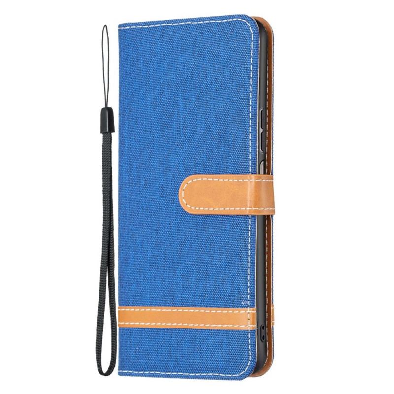 Capa Flip Para Samsung Galaxy M23 5G Tecido Com Alça