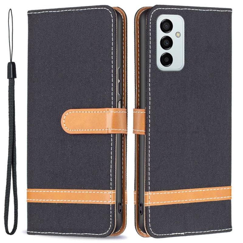 Capa Flip Para Samsung Galaxy M23 5G Tecido Com Alça