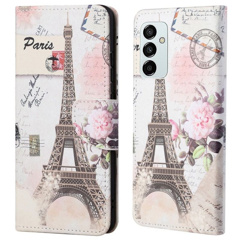 Capa Flip Para Samsung Galaxy M23 5G Torre Eiffel Antiga