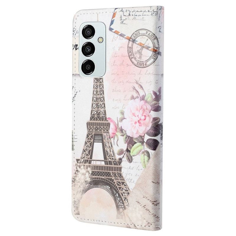Capa Flip Para Samsung Galaxy M23 5G Torre Eiffel Antiga