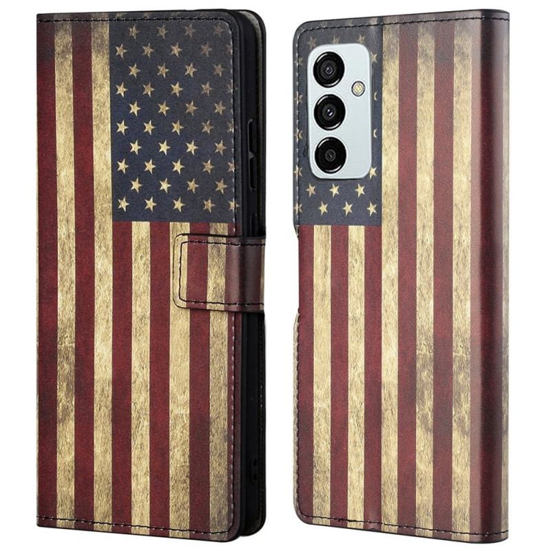 Capa Folio Para Samsung Galaxy M23 5G Bandeira Americana