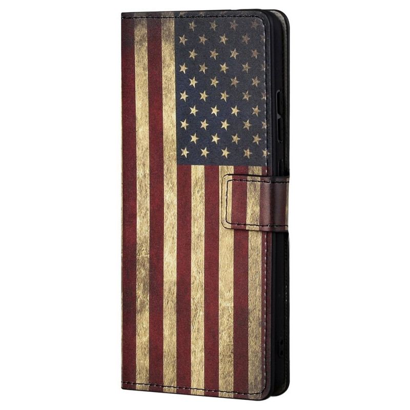 Capa Folio Para Samsung Galaxy M23 5G Bandeira Americana