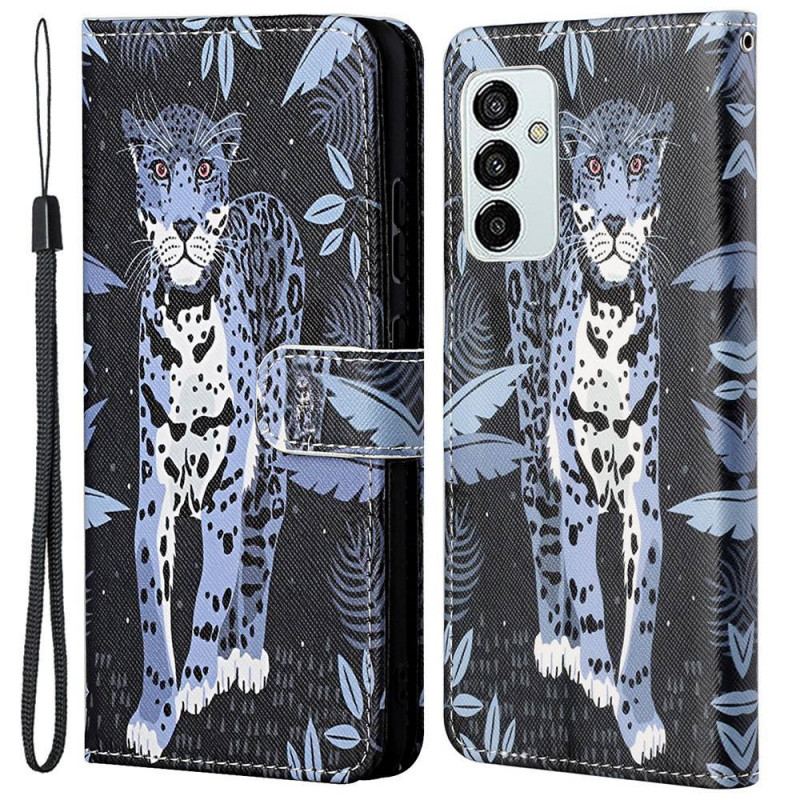 Capa Folio Para Samsung Galaxy M23 5G De Cordão Leopardo Strappy