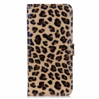 Capa Folio Para Samsung Galaxy M23 5G Efeito Pele De Leopardo