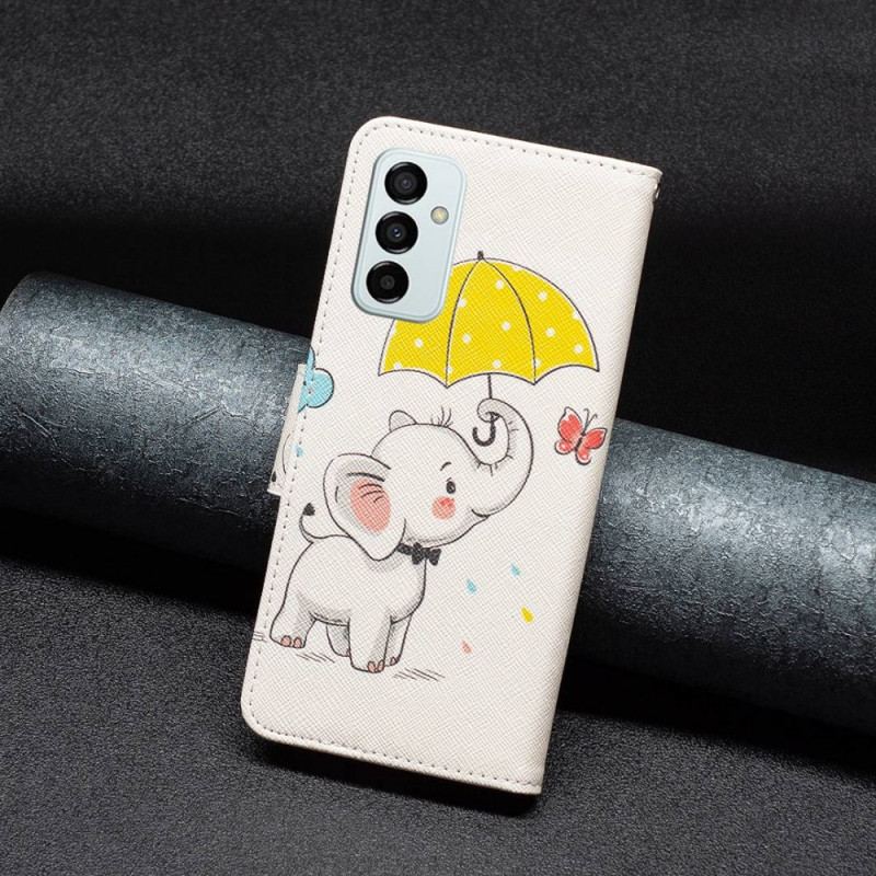 Capa Folio Para Samsung Galaxy M23 5G Elefante Bébé