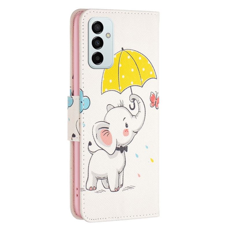 Capa Folio Para Samsung Galaxy M23 5G Elefante Bébé