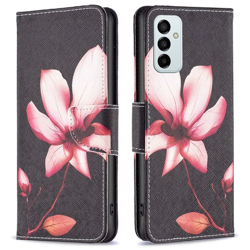 Capa Folio Para Samsung Galaxy M23 5G Flor Rosa