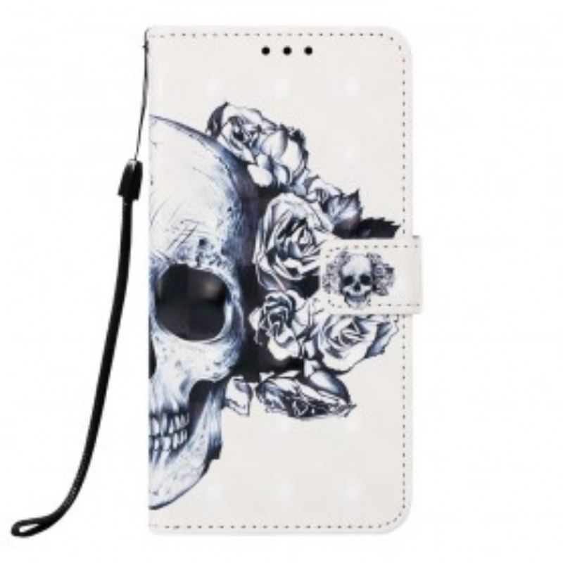 Capa De Couro Para Samsung Galaxy A70 Caveira Florida