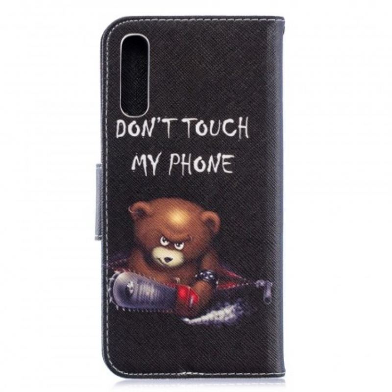 Capa De Couro Para Samsung Galaxy A70 Urso Perigoso