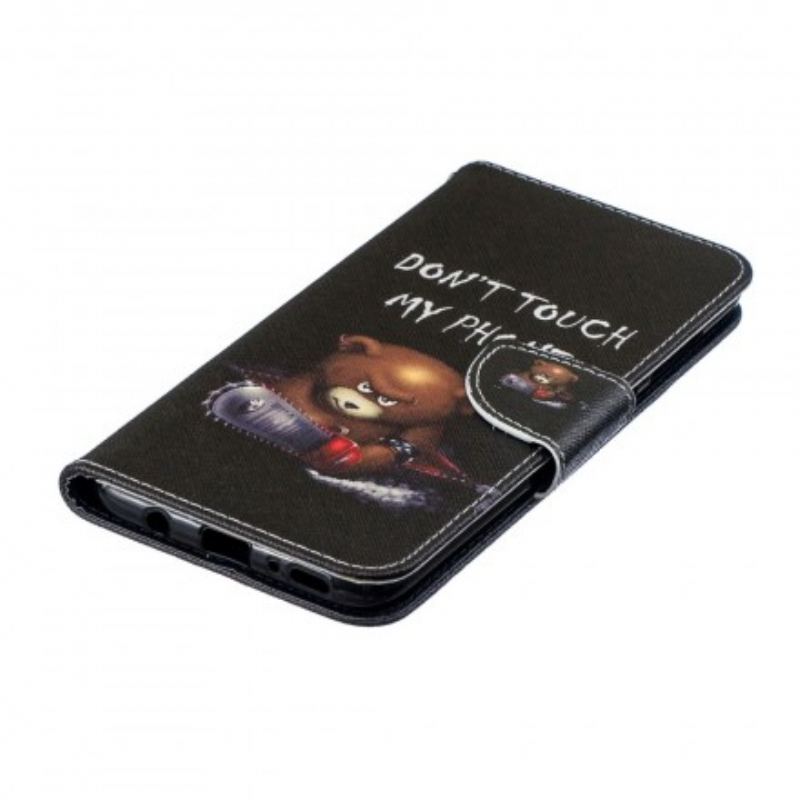 Capa De Couro Para Samsung Galaxy A70 Urso Perigoso