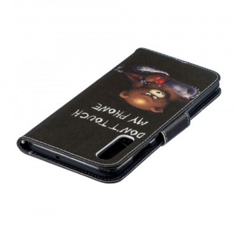 Capa De Couro Para Samsung Galaxy A70 Urso Perigoso