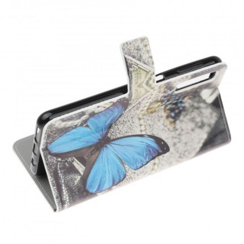 Capa Flip Para Samsung Galaxy A70 Borboleta Azul