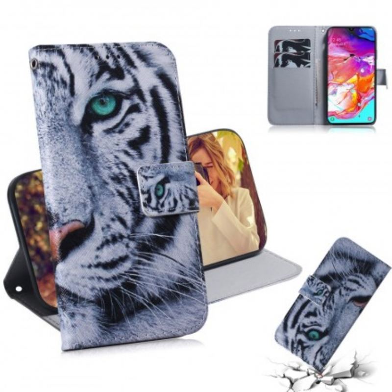 Capa Flip Para Samsung Galaxy A70 Cara De Tigre