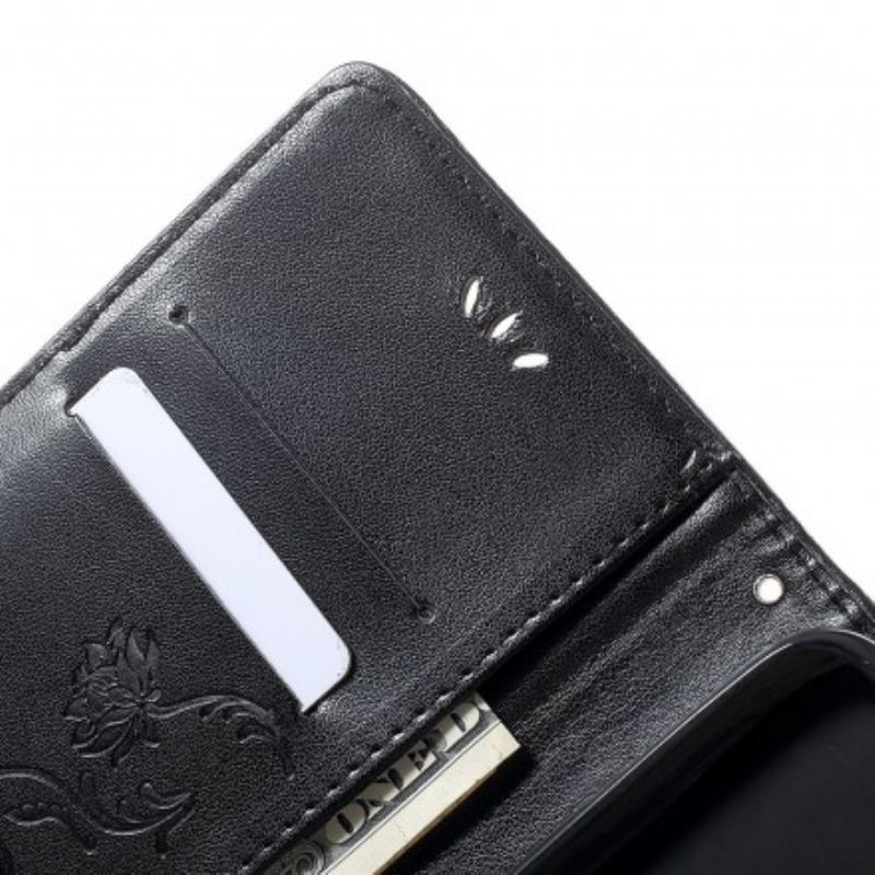 Capa Flip Para Samsung Galaxy A70 De Cordão Pulseira Borboletas E Flores