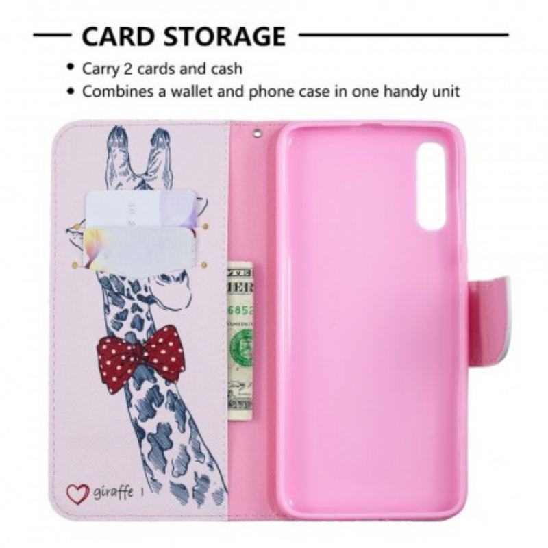 Capa Flip Para Samsung Galaxy A70 Girafa Inteligente