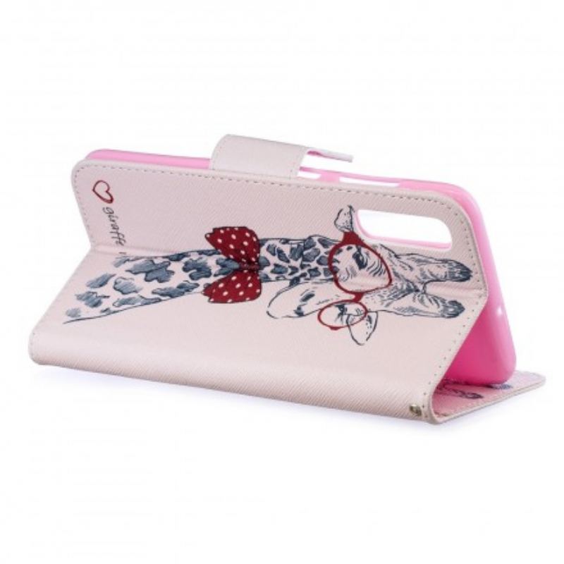 Capa Flip Para Samsung Galaxy A70 Girafa Inteligente