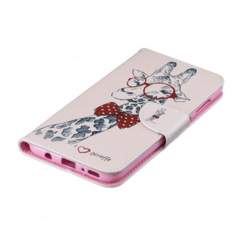 Capa Flip Para Samsung Galaxy A70 Girafa Inteligente
