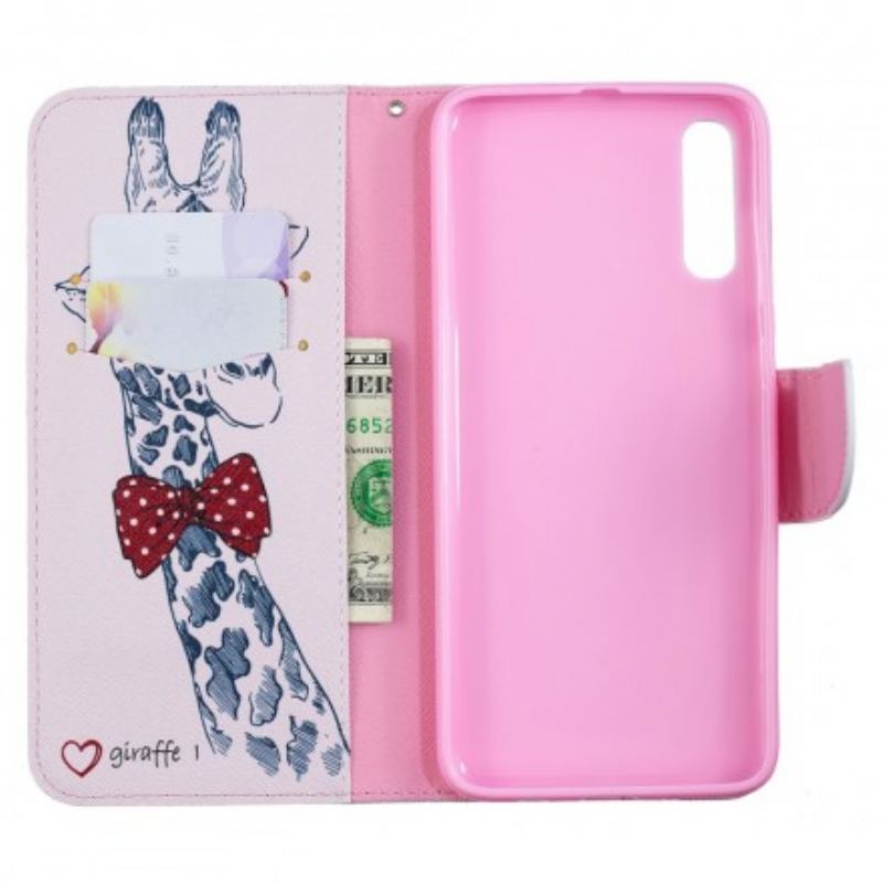 Capa Flip Para Samsung Galaxy A70 Girafa Inteligente