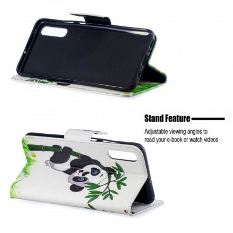 Capa Flip Para Samsung Galaxy A70 Panda No Bambu