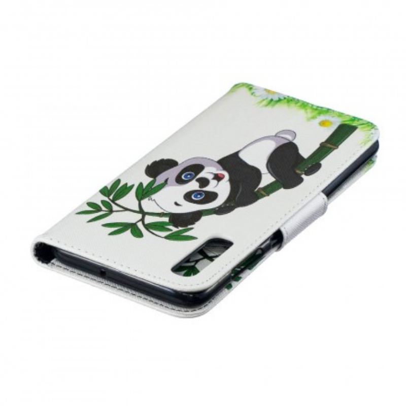 Capa Flip Para Samsung Galaxy A70 Panda No Bambu