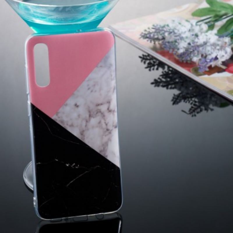 Capa Para Samsung Galaxy A70 Efeito Mármore Geométrico